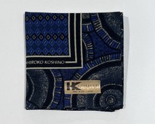 NWT JAPAN ART GEOMETRIC Paisley BLUE MEN HANDKERCHIEF COTTON POCKET SQUARE 18  