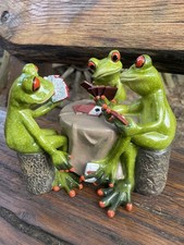 Formano  lustige Frösche Frosch drei Frösche beim Skat Spielen Kartenspiel