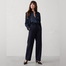 NWT Banana Republic Preppy Navy Straight High-Rise Sculpted Trouser - Size 8