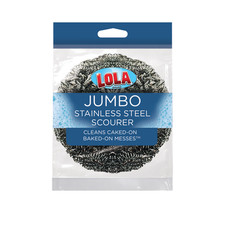Stainless Steel Wool Scourer - Jumbo Sized Curled Flat Wire for Cookware by LOLA