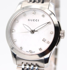 GUCCI G-Timeless YA126504 Diamond Mother of Pearl Dial Women's Watch 27mm