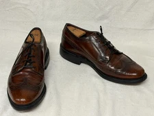Florsheim 27276 Brown Wingtip Leather Dress Oxfords Men’s 10D w/ Shoe Trees