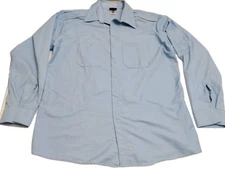 Red Kap Long Sleeve Shirt Men's Snap closure blue size large Pockets Mesh back