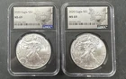 Lot of (2) 1 Oz. 2020 $1 U.S. Silver Eagle Dollar Coins Graded NGC MS 69 Loc#C7