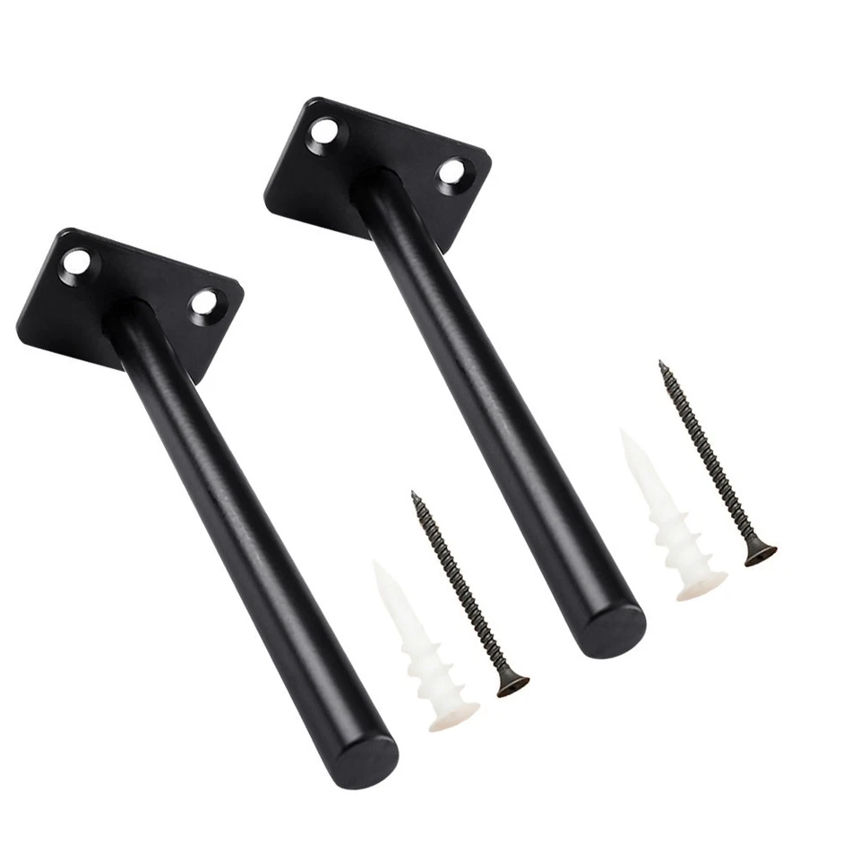  2 Pcs Staffe Mensole Pesanti Reggimensola Carichi Staffa Di Scaffale Nero - Immagine 4 di 4