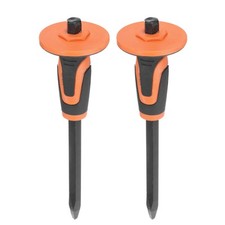 2Pcs Masonry Chisel 11.8" with Hand Guard Pointed Head Rock Concrete Chisel