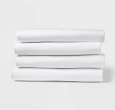 4-pack Twin/Twin XL Dorm Bed Fitted Sheets White Microfiber - Room Essentials