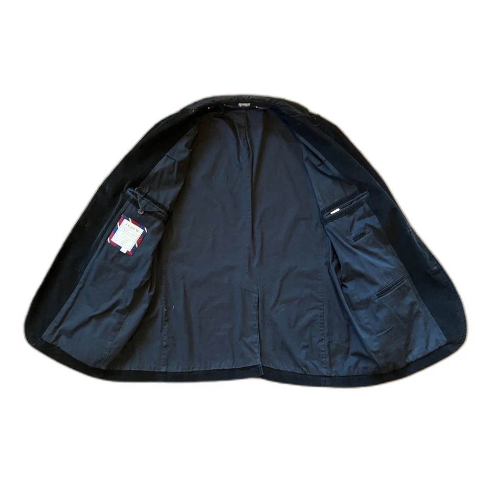 J. Abrigo Blazer Chaqueta Deportivo CREW Negro Pana Triple Botón Para Hombre Talla XL Foto 4 de 4