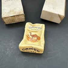 VINTAGE CAMEL CRINKLED CERAMIC ASHTRAY GIFT STOCKING STUFFER COLLECTIBLE NIB