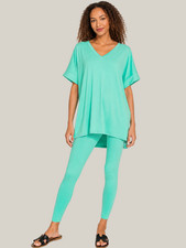 NWT Zenana Women s Mint Brushed Microfiber 2 Piece Lounge Set Size Small