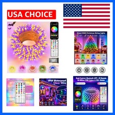Smart Color Changing Christmas Lights, 33FT 100LED RGB String Lights App Re...