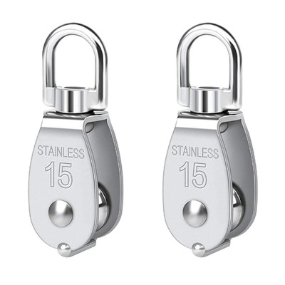 Pulley 304 Stainless Steel Single Pulley Block M15 Small Heavy Duty Swivel Be...