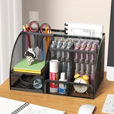 Desk Organiser Set Metal Mesh Office Pen Pencil Holder Stationary Organizer Tidy