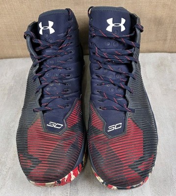 Under Armour Curry 2.5 USA 2016 Patriotic Red White Blue 1274425 411 Men's Sz 15