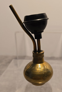 Vintage Brass India Tobacco Smoking Vessel Water Smoking Pipe Hookah Etched
