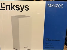 Linksys MX4200 WiFi 6 AX4200 Tri-Band Mesh Router System 2700 sq ft 40+ Devices