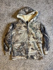 Realtree Camo Hoodie Zipup Boys Youth 10 Hooded Sweatshirt Sherpa lined Outdoor