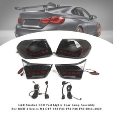 BMW F32 F33 F36 F82 F83 Smoked Tail Lights Pair 2014-2020 Twin GTS Style