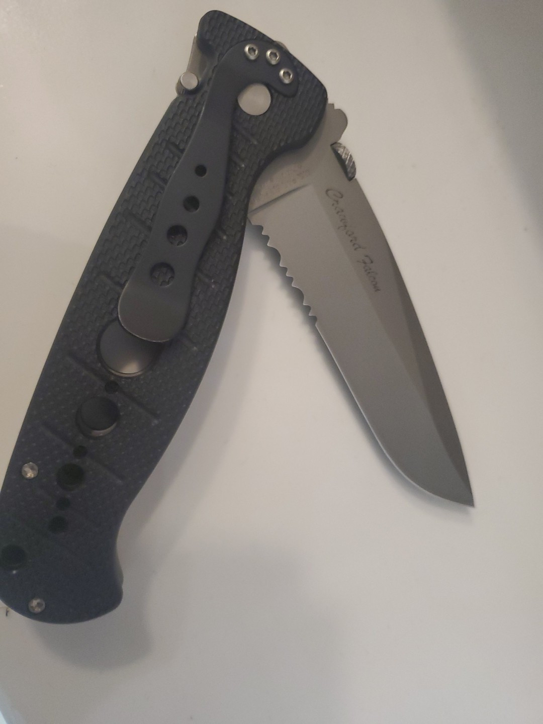 CRKT 6244 CRAWFORD FALCON SERRATED FOLDING POCKET KNIFE 9" SAFETY LOCK