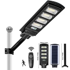 20000LM Commercial LED Solar Street Light Outdoor Dusk to Dawn Road Area Lamp