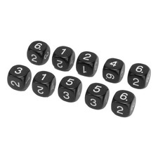 20PCS 6 Sided Number Dice Plastic 16mm Round Corner Polyhedral Dice Set For