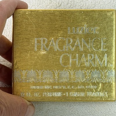 Vintage Luzier Memento Fragrance Pendant Perfume Necklace Charm Full
