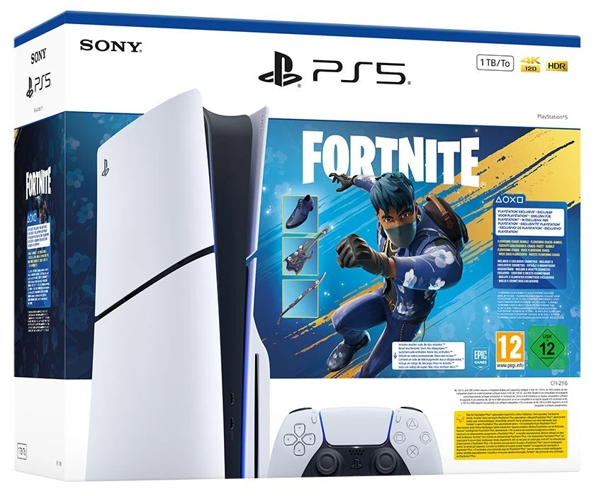 CONSOLE SONY PLAYSTATION 5 PS5 SLIM 1TB DISCO CHASSIS E FLOWERING FORTNITE ITALY