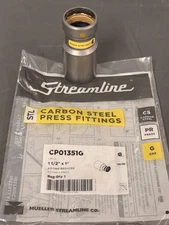 Streamline STL-G 1½" x 1" GAS Fitting x Press Sched 10 & 40 Carbon Steel Reducer