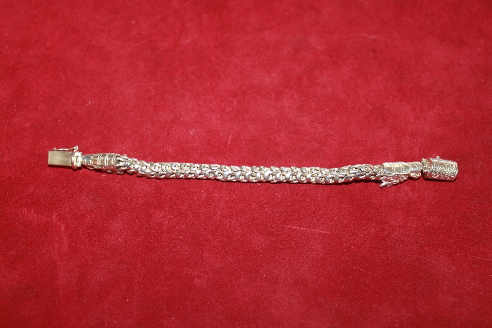 STERLING SILVER DOUBLE DRAGON HEAD SCALE LINK BRA… - image 12