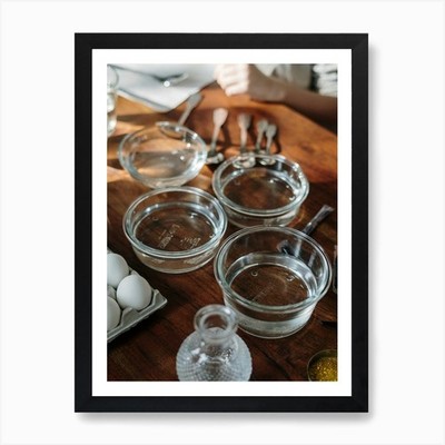 Eier auf dem Tisch Kunstdruck gerahmt Wandbild Poster Leinwanddruck Bild