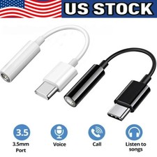 USB-C Type C Adapter Port to 3.5MM Aux Audio Jack Earphone Headphone Cable USB