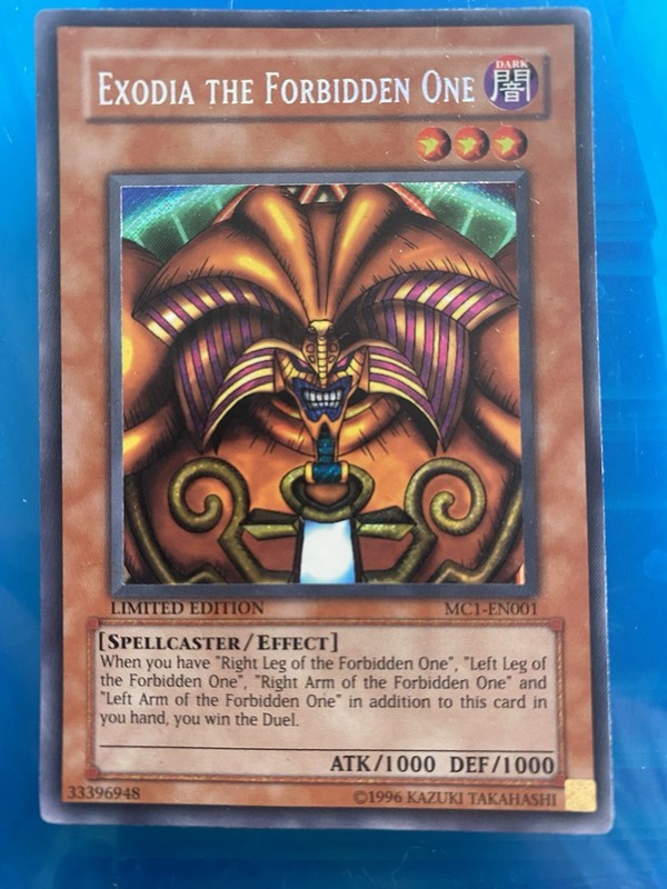 Yugioh Exodia The Forbidden One MC1-EN001 Secret Rare Limited Edition