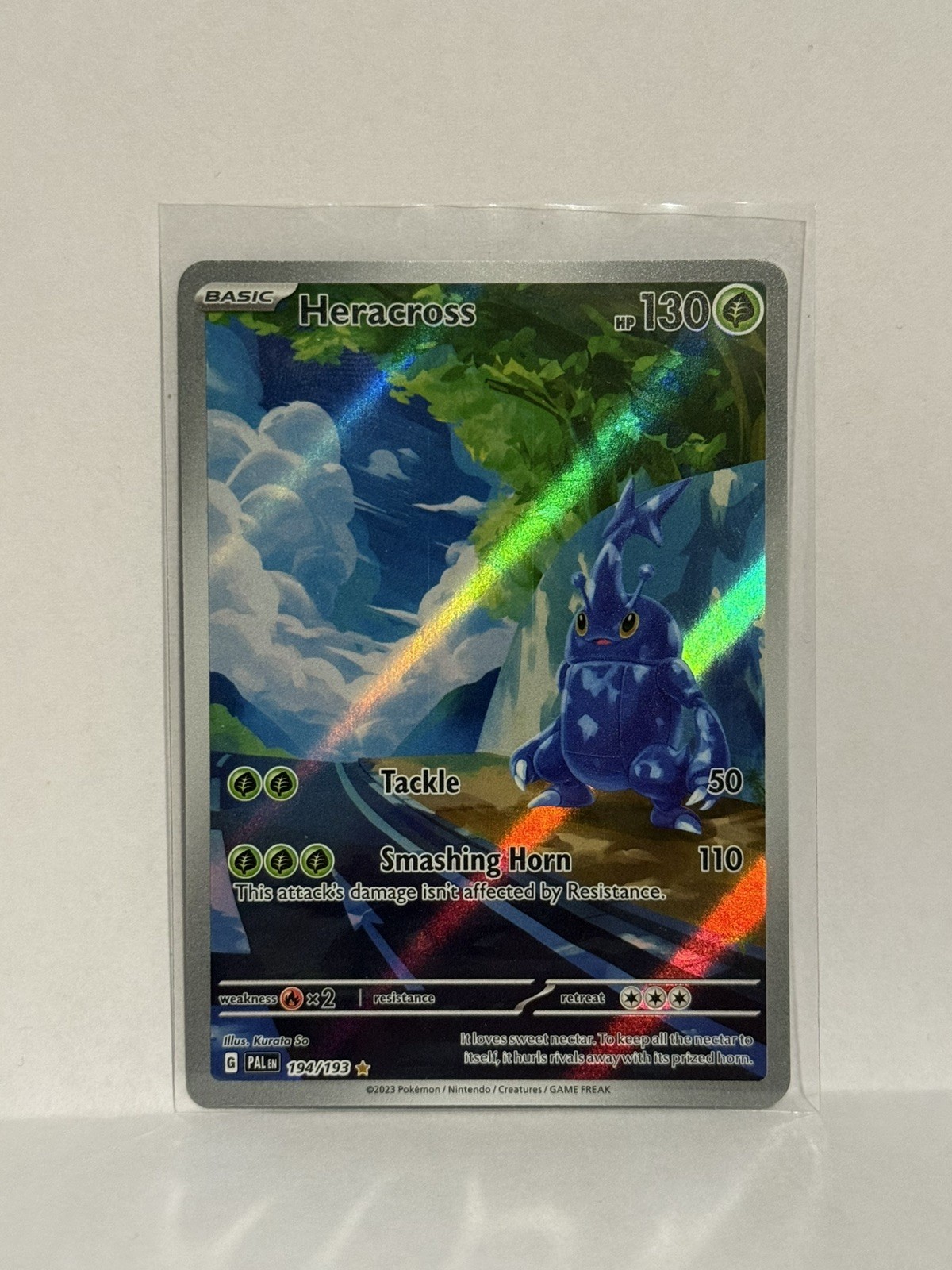 2023 Pokemon Heracross IR 194/193 Sv02: Paldea Evolved NM