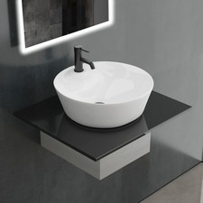 Alpenberger Waschtisch Set Waschbecken mit Granitplatte & Edelstahlkasten Nano