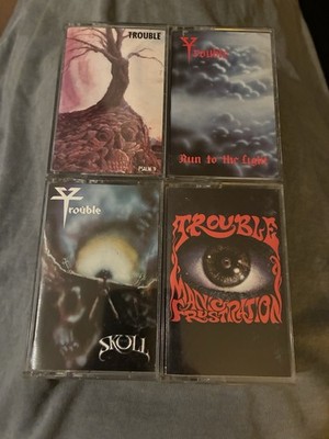 TROUBLE Cassette Tape Lot of 4 - Psalm 9/Skull/Run to Light/Manic Frustration VG