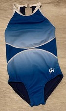 GK Elite Gymnastics leotard navy blue shite shimmer CXS child extra small