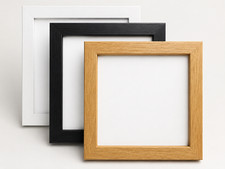 Square Picture Photo Frame Frames Black White Oak Poster Modern Wood Effect Size