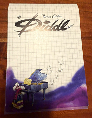 Diddl Notizblock/Block DIN A5 kariert mit Klavier-/Piano-Motiv
