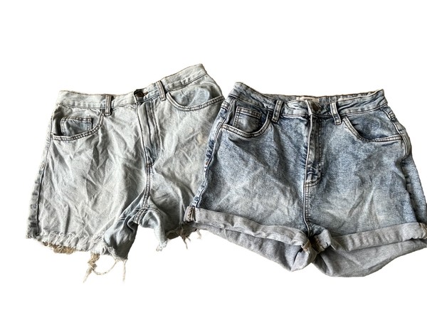 Cotton On High Lot Of 2 Denim Shorts High Rise Cuff & Raw Hem Size 10