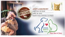 AO-4460-1, 2010, Adopt a Shelter Pet, Digital Color Postmark, First Day Cover, A