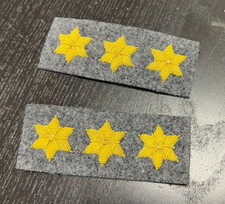 GOLD Officer Stars - Grey Background - 6-Point Star Pr. - Rare NEW, Robert E Lee