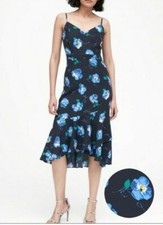 BANANA REPUBLIC FLORAL PRINT MIDI SHEATH DRESS, BLUE, NAVY NWT  139 SIZE 6