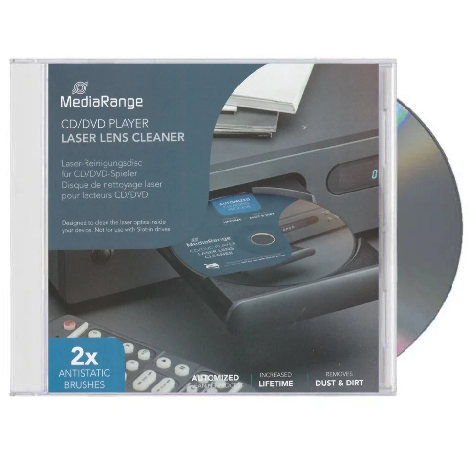MEDIARANGE CD Disque de Nettoyage pour Lecteur de CD DVD Blu-Ray CD Laser Lens Cleaner