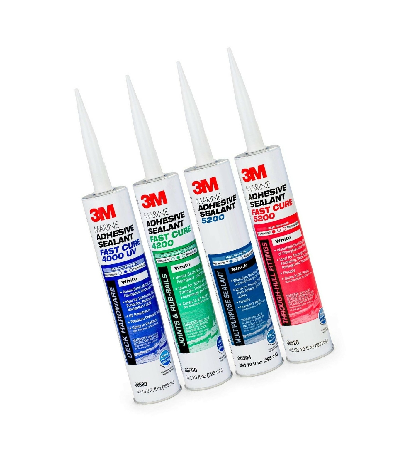 3M 06580 Marine Adhesive/Sealant Fast Cure 4000 UV, White / 1/10 Gallon