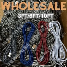 Bulk Lot USB Cable 3/6/10FT For Apple iPhone 14/13/12/11/8/7/XR/XS Charger Cord