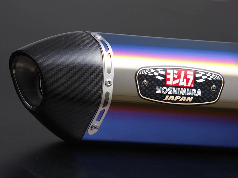 Yoshimura R-77J Slip-On for Yamaha YZF R1 09-14 - Titanium Blue cover,Carbon end