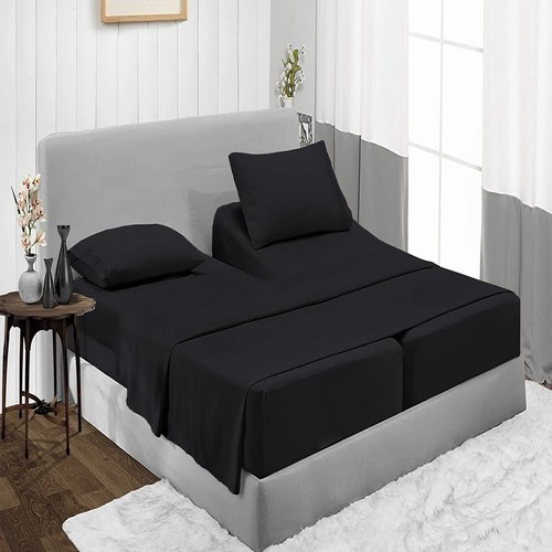 100% Egyptian Cotton 1000 Thread Count Luxury 5 PCs Adjustable Split Sheet Set - Picture 15 of 79