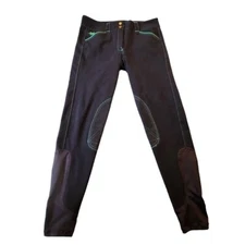 Piper by Smartpak Women's Navy w/Green Accent Horse Riding Pants Size 28L BoxB