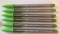 Lot of 6 GREEN Bic Cristal Ballpoint Pens 1.6mm, XTRA BOLD!!!