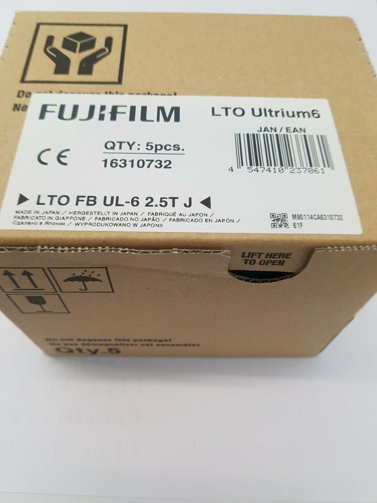 LTO Ultrium 6 Data Cartridge FUJIFILM 2.5TB/6.25TB (LTO6) 16310732 5er